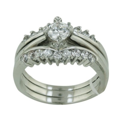 Brass Ring 5Mm Clear Cz Solitaire