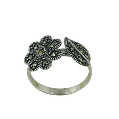 Marcasite Ring of Flower and Leaf