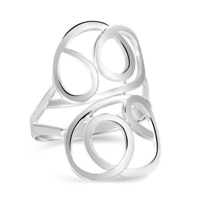 Sterling Silver Ring Script 'E' Lines--E-Coated