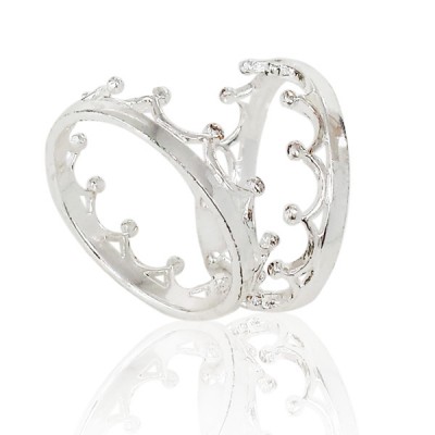 Sterling Silver Crown Shaped 2 Piece Ring Band