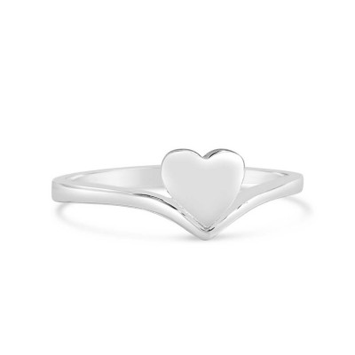 Sterling Silver Ring Heart -E-coated-