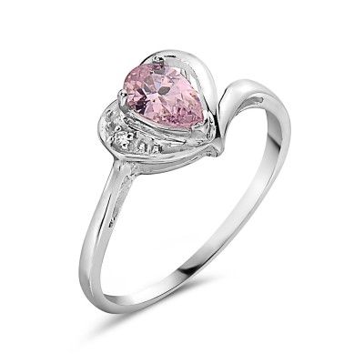 Destina Teardrop Pink Gem Heart Ring