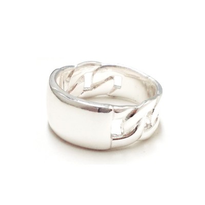 Sterling Silver Ring Plain Wide Band