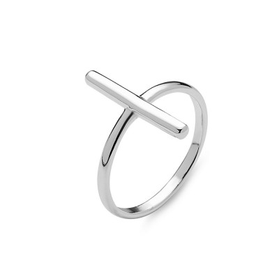 Sterling Silver Ring Plain Straight Line in Middle