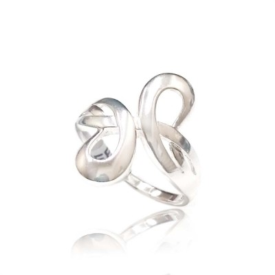 Sterling Silver Ring Plain Bypass Knot