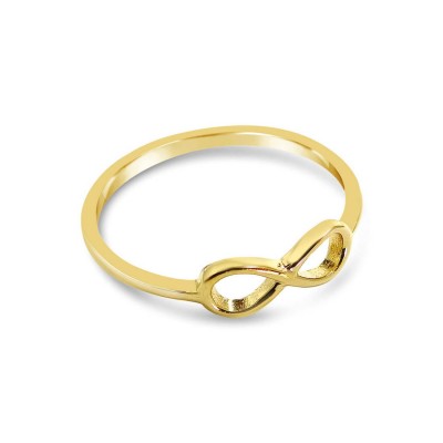 Sterling Silver Ring Plain Infinity -Gold Plate