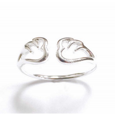 Sterling Silver Ring Angle Wing Line Open Style 