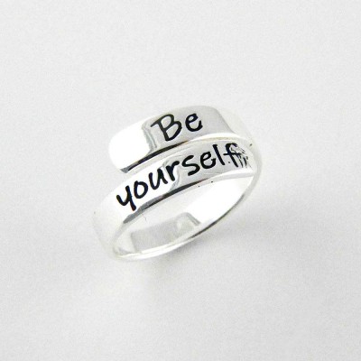 Sterling Silver RING PLAIN BYPASS  "Be Yourself" EXPRESterling SilverION