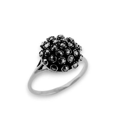 Marcasite RING FORM HALF BALL SHAPE-SMALL VERSION