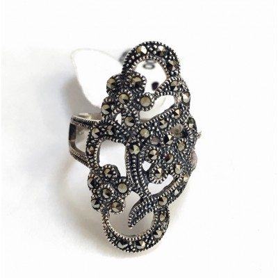 MS RING OVAL FLOWERS AND WAVY LINE