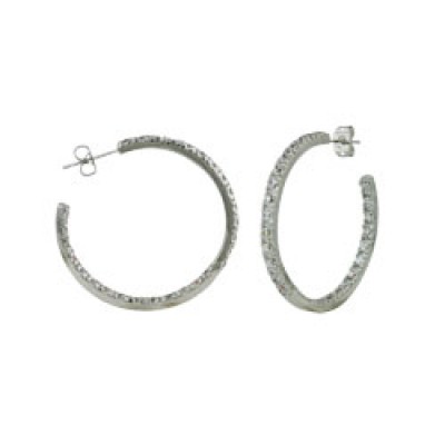 Brass Earg 37.5Mm Huggie In-And-Out Clr Cz W/Post, Clear