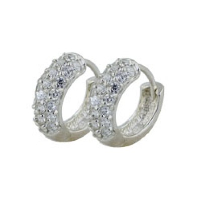 Brass Earg 15.2Mm Huggie W/Cl Cz Pave