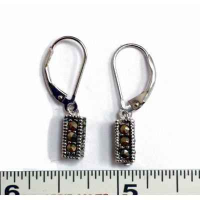 Marcasite Earring Laver Back+Rectangular Bar