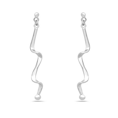 Sterling Silver Earring Plain Spiral