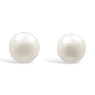 STERLING SILVER EARRING 11 MM FRESH WATER PEARL STUD