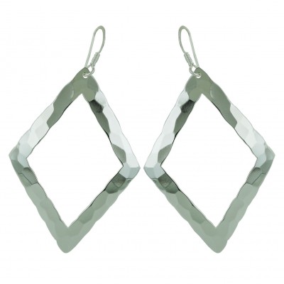 Sterling Silver Earg Plain Open Rhombus W/ French Wire***E-Coat