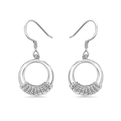Sterling Silver Earg Donut W/ Rope Wrap On+French Wire