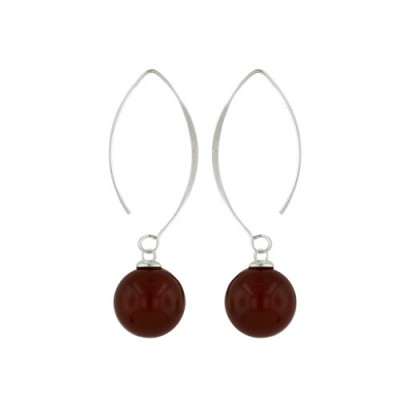 Sterling Silver Earring Used 12 mm Cornelian Drop with Cap