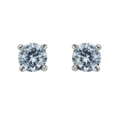 Sterling Silver Earring 5mm Round Lv (#Czla) Cubic Zirconia Stud