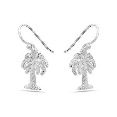Sterling Silver Earring Plain Palm Tree--E-coated/Nickle Free--