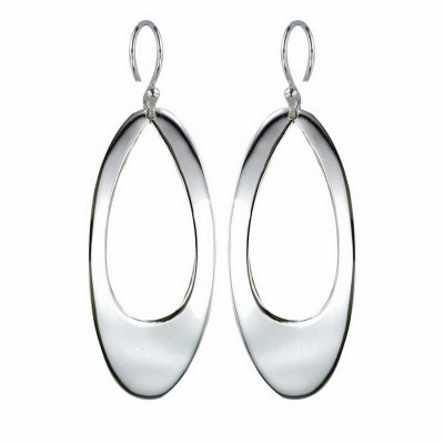 Sterling Silver Earg 39X17Mm Plain Open Oval W/French Wire***Ec/N