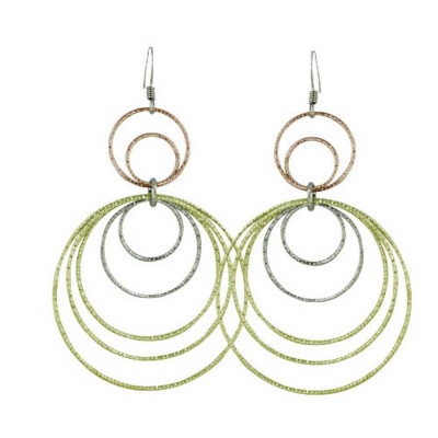 Sterling Silver Earring Loop Circle Top+13+20+30+35+40mm Rhodium Plating/Rg/Gd