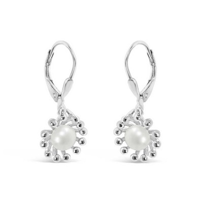 Sterling Silver Earring 4.5-5Mm White Potato Fresh Water Pearl
