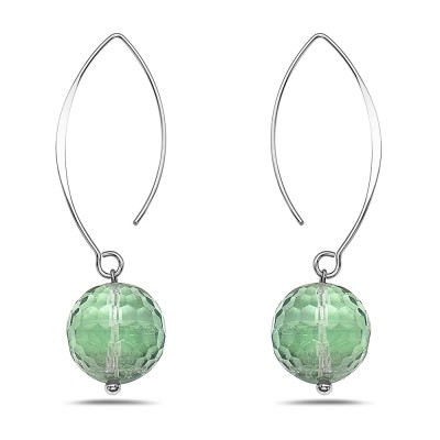 Sterling Silver Earring Flourite Bead on Almond Hook