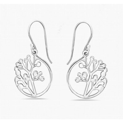 Sterling Silver Tree of Life Dangling -Rhodium Plating