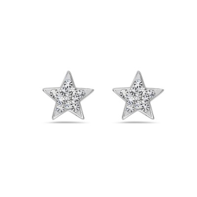 Sterling Silver Earring Star Clear Ferido Stud