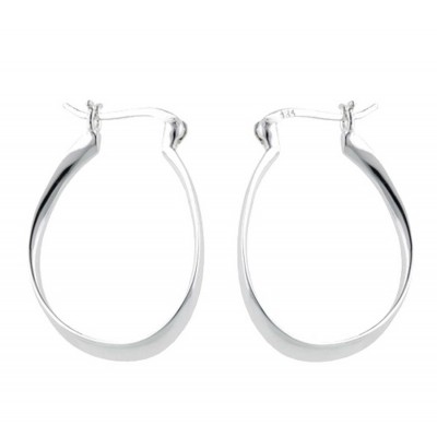 Sterling Silver Earring Plain Silver "U" Shape Hoop