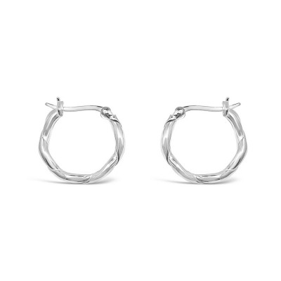 Sterling Silver Earring Twisted Tube Hoop 19.5mm -E-Coat-
