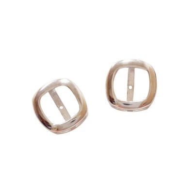 Sterling Silver Earring 8mm Cushion Stud Frame Plain Silver