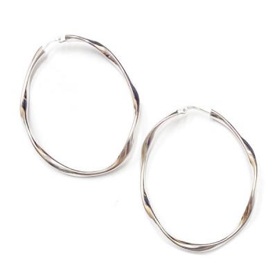 SS Earg 45Mm Slightly Twisted Plain Hoop, Silver