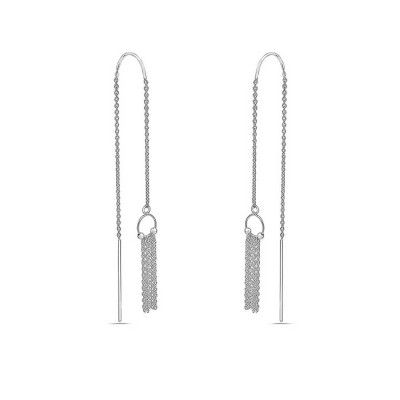 Sterling Silver Earring Threader Curvy Chain Tassels Drop