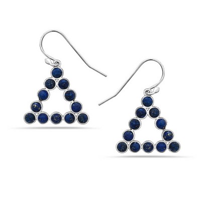 Triangular Orb Lapis Lazuli Earrings