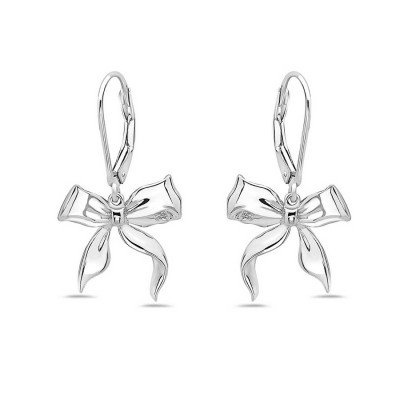 Sterling Silver Earring Dangle Bow Tie