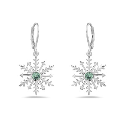 Sterling Silver EARRING BLUE TOPAS(SKY) SNOWFLAKE SHAPE LEVERBA