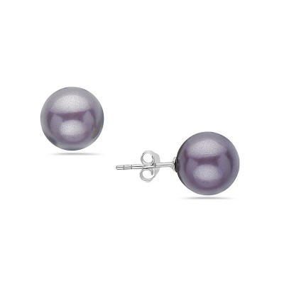 Sterling Silver Earring 12mm Pearl Stud Code:V1