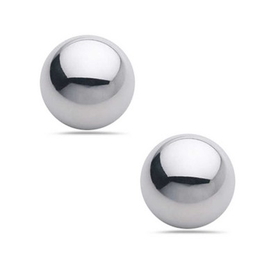 Sterling Silver Earring 14mm Plain Solid Ball--Ecoated