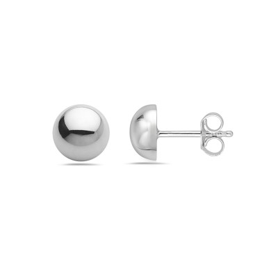 Sterling Silver EARRING PLAIN 6MM HEMISPHERE STUD**EC