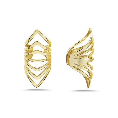 Sterling Silver EARRING WRAP MULTI-LINE-GOLD PLATE