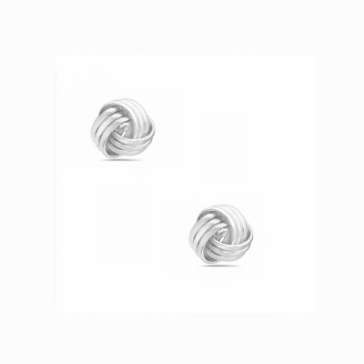 Sterling Silver Earring Post Love Knot Triple Lines 2S-7011E-5
