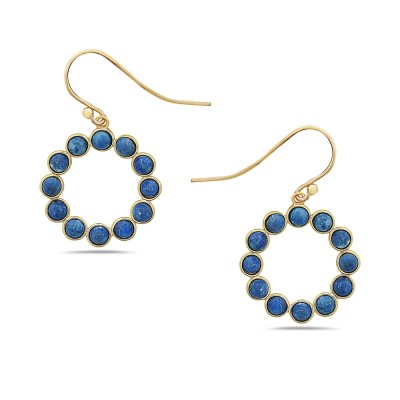 Orb Ring Lapis Lazuli Gold Earrings