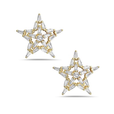 Twinkling Star Baguette Stud Earrings