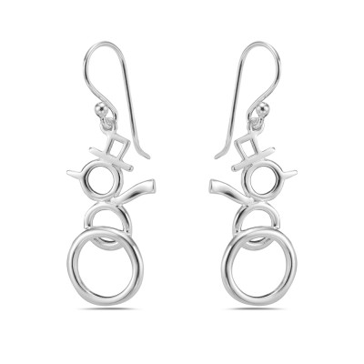 Sterling Silver Snowman with Hat and Scarf Earring 2S-7475E