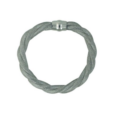 Sterling Silver Bracelet 7'' Twisted Net Tubes Rhodium Plating Plating