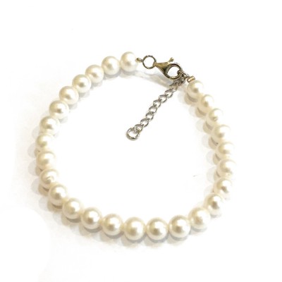 Sterling Silver BRACELET 6.5-7 MM FRESHWATERPEARL LOBSTER LOCK-3S-1344FP-3