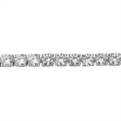 8" STERLING SILVER 6MM ROUND CLEAR CUBIC ZIRCONIA TENNIS BRACELET