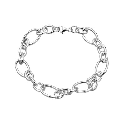 Sterling Silver BRACELET LINK CHAIN 7.5 INCH E-COAT